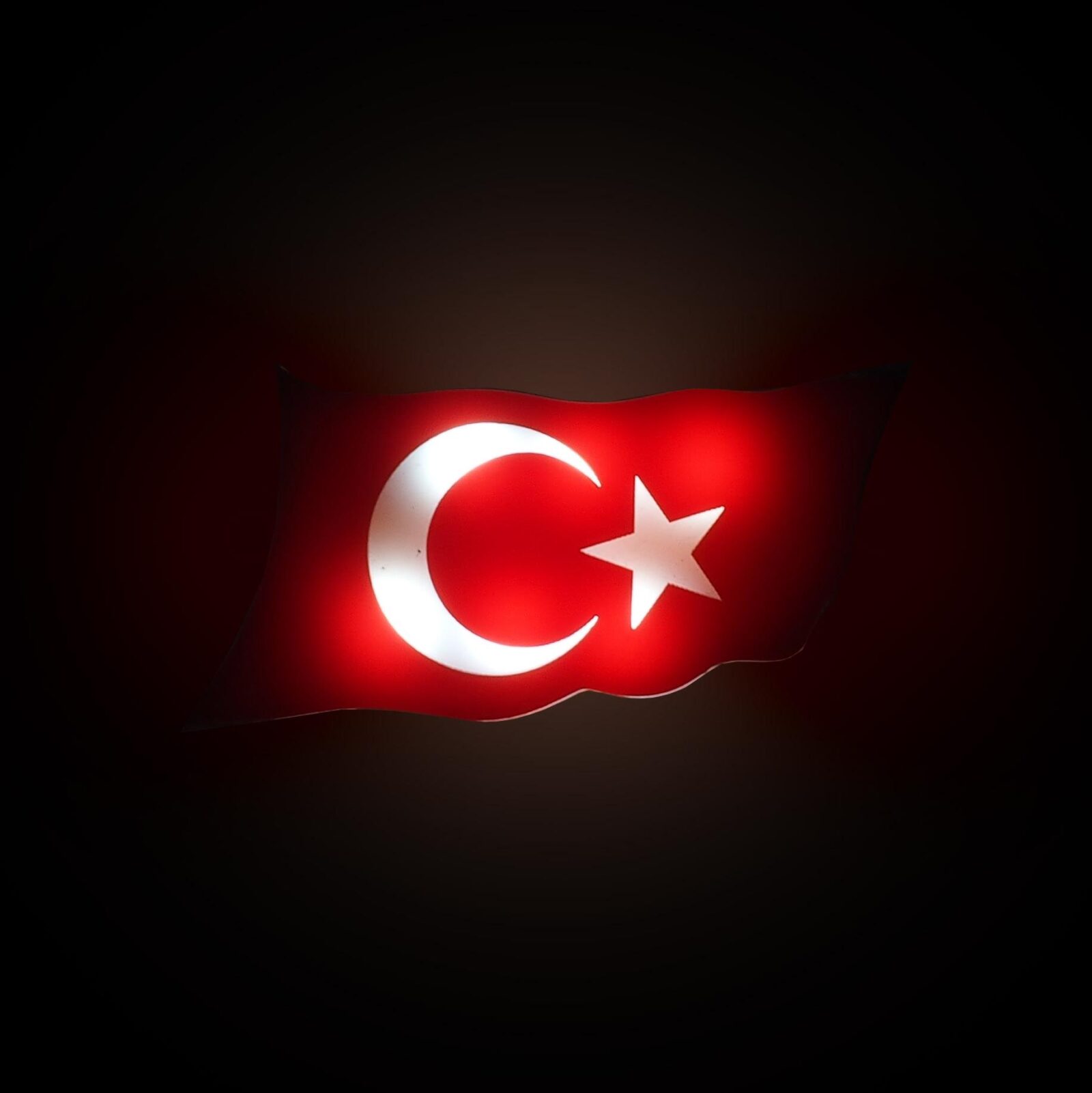 Araç Ön Panjur Türk Bayraklı Işıklı 3D Pleksi