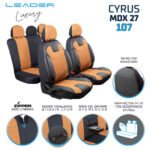 Leader Cyrus Fermuarlı / Universal Oto Koltuk Kılıfı