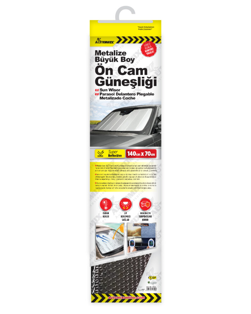 Automix Metalize Güneşlik Büyük Boy / 70X140 Cm