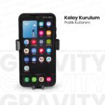 Automix Gravity 3 Kollu Pratik Klimaya Geçme Telefon Tutucu
