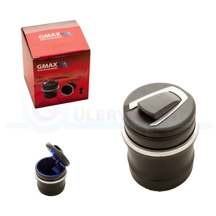 Gmax Işıklı Siyah Gri Oto Küllük