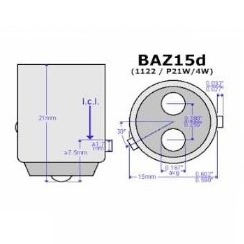 Sentinel P21/5W Baz15D 24V Çift Duy Şaşı Tırnak 1016 Ampül Turuncu