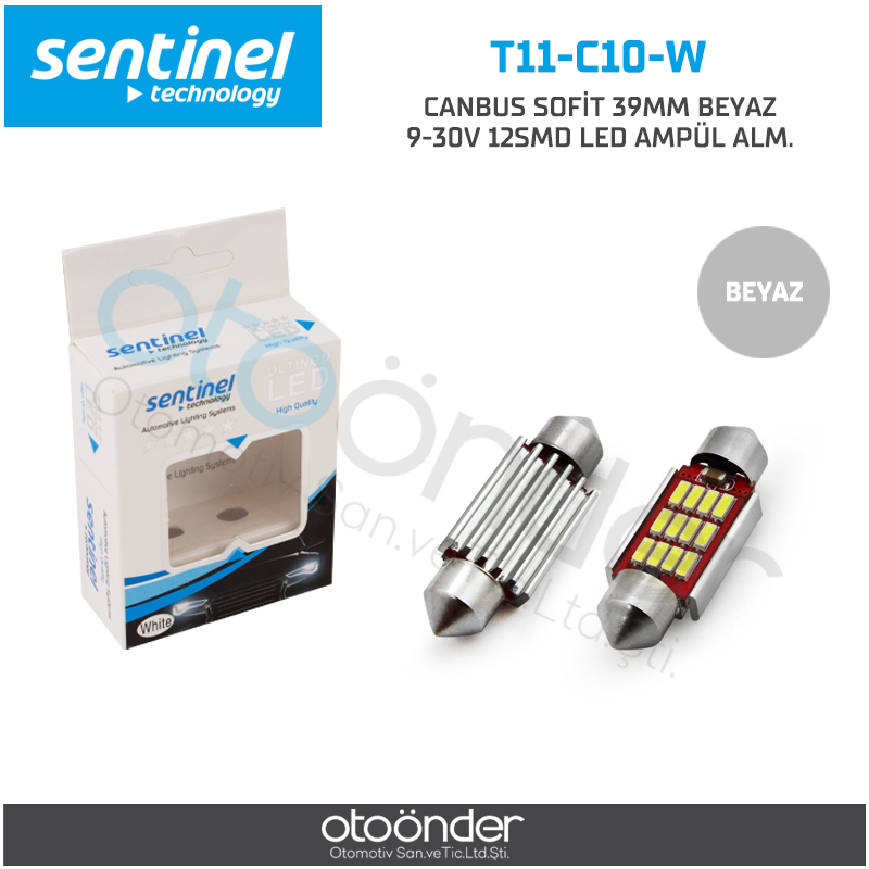 Sentinel 9-30V 39Mm 12Smd Sofit Led Beyaz - 2 Adet