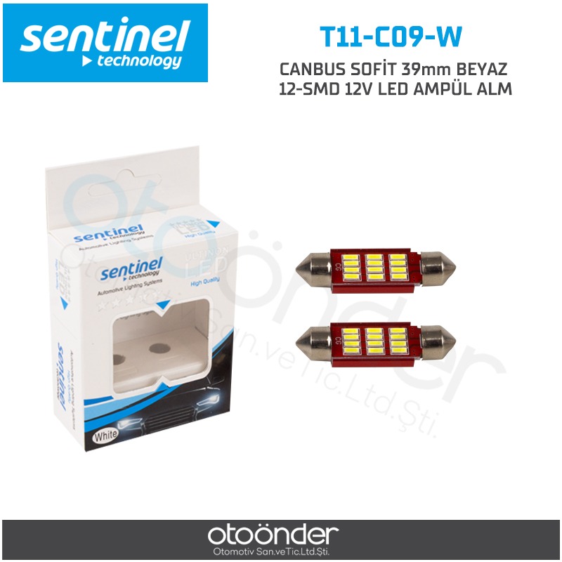 Sentinel 12V 39Mm 12Smd Sofit Led Beyaz - 2 Adet