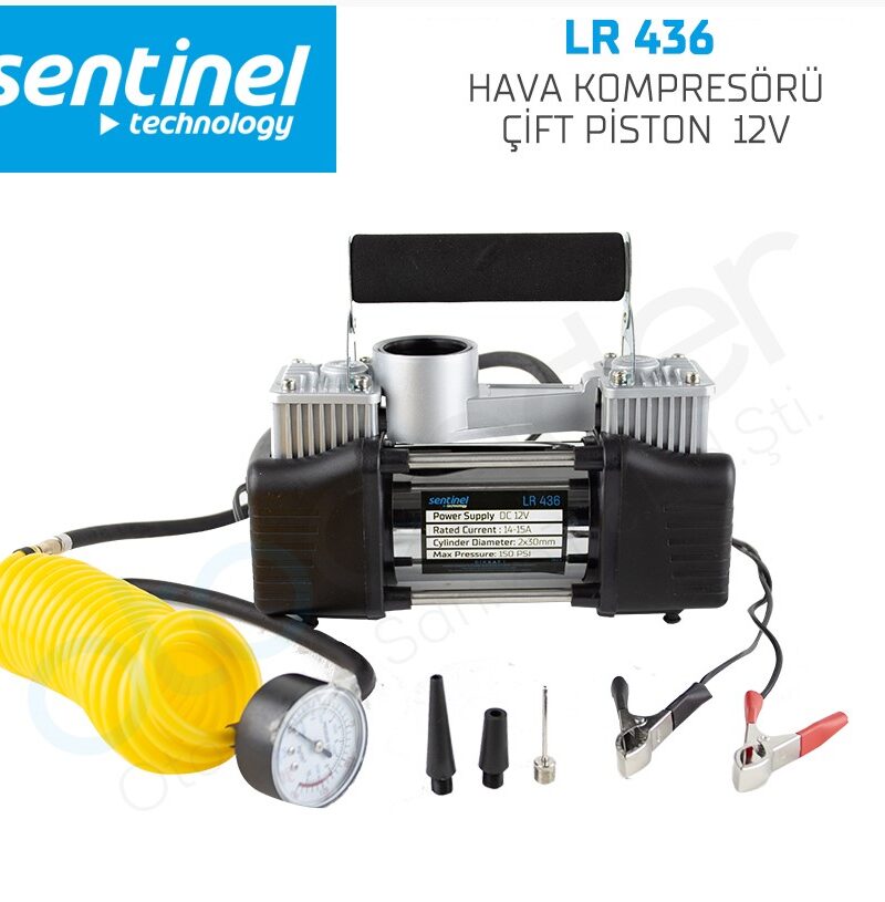 Sentinel Çift Piston Metal Gövde Hava Kompresörü