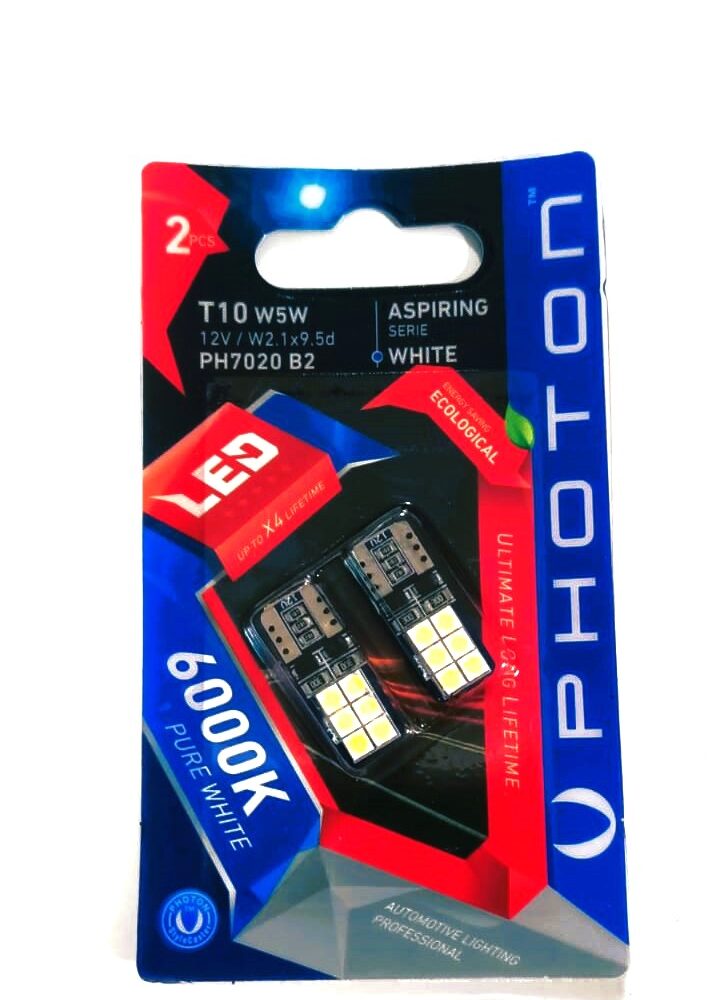 Photon 12V Beyaz Led - T10 W5W / 12Led 7020 B2