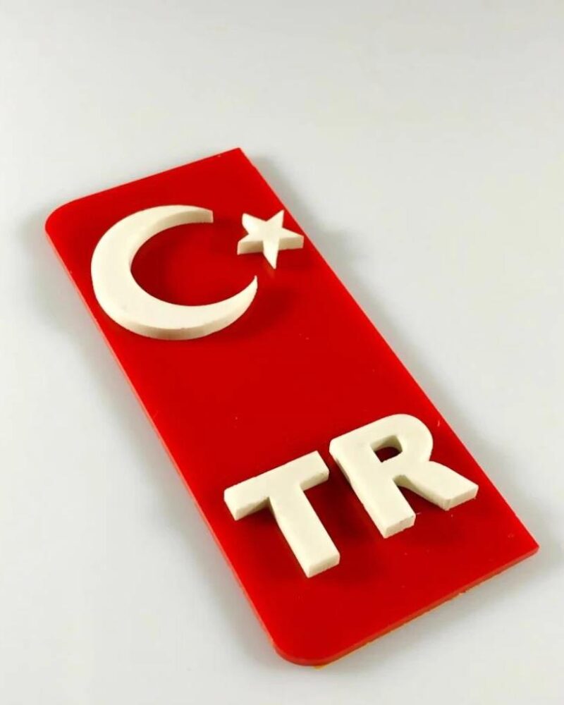 Araç Plakalık Kırmızı Tr Yazısı 2Li