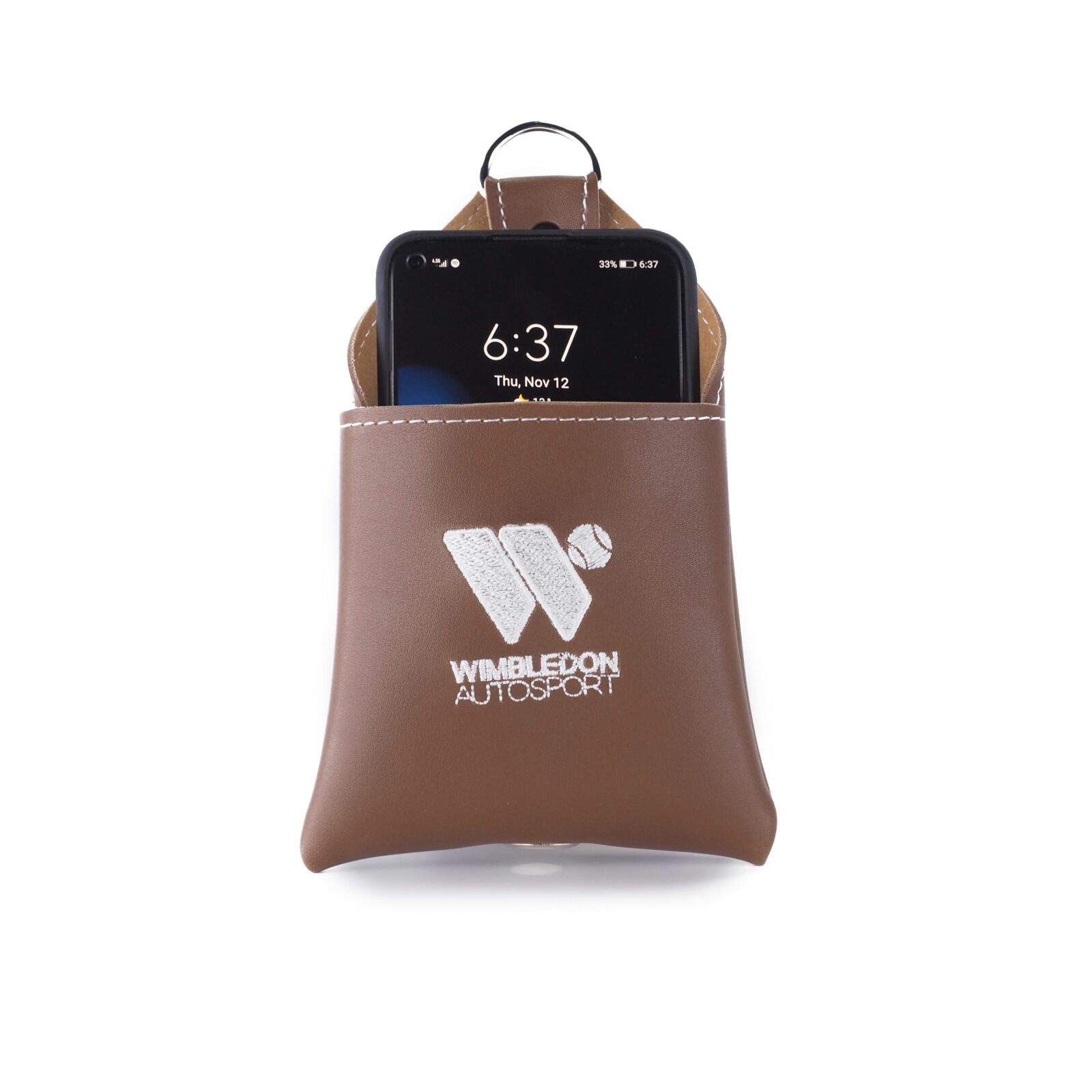 Araç İçi Telefon Tutucu - Organizer - Kese / Kahverengi / 12 cm X 17.5 cm