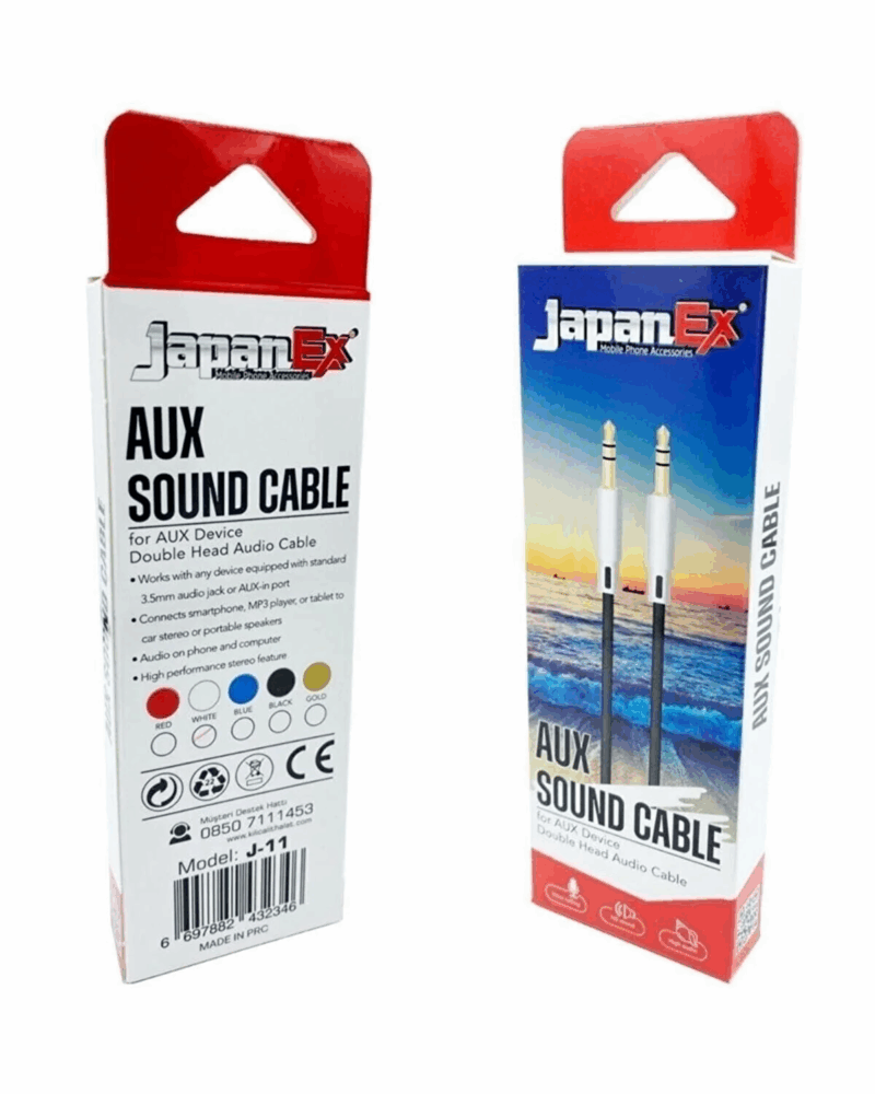 Japanex Aux Kablosu 3.5Mm Örgülü 1 Metre