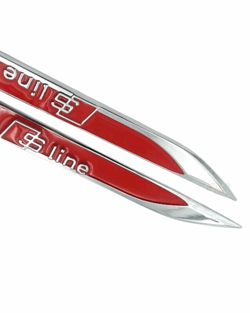 Nikel Kırmızı Gümüş S Line Bıçak Model Oto Arma Sticker