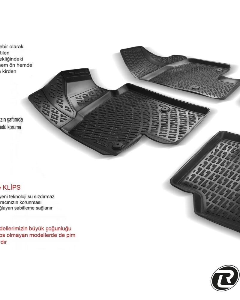 Rizline Ford Focus 2 / 2005-2010 Paspas / 3D Tam Uyumlu Havuzlu Paspas