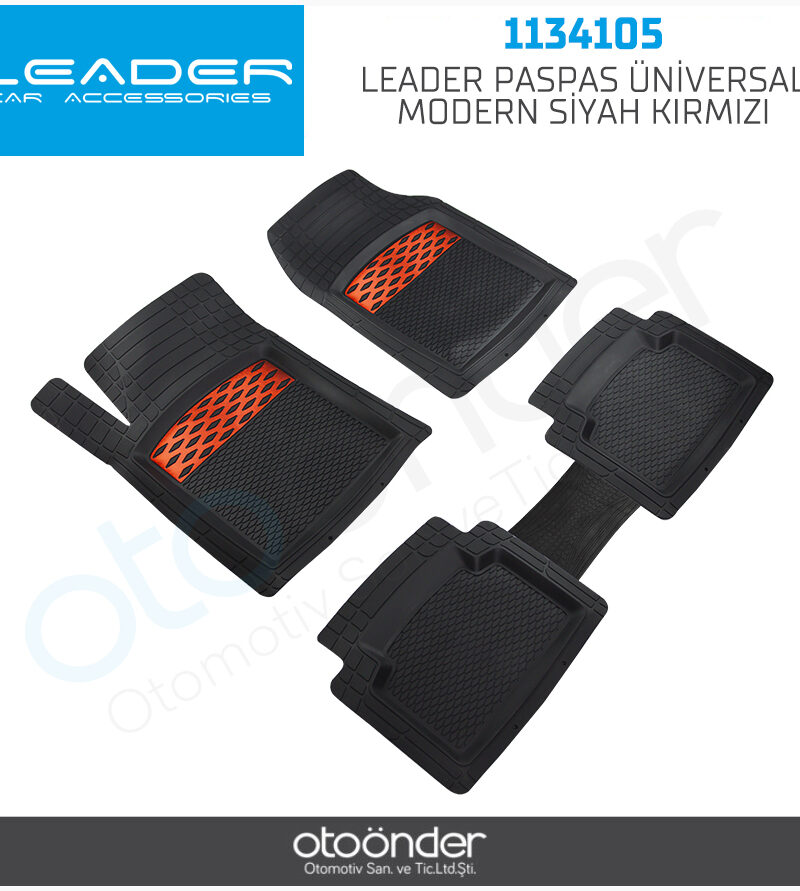 Leader Paspas Üniversal Modern Siyah Kırmızı