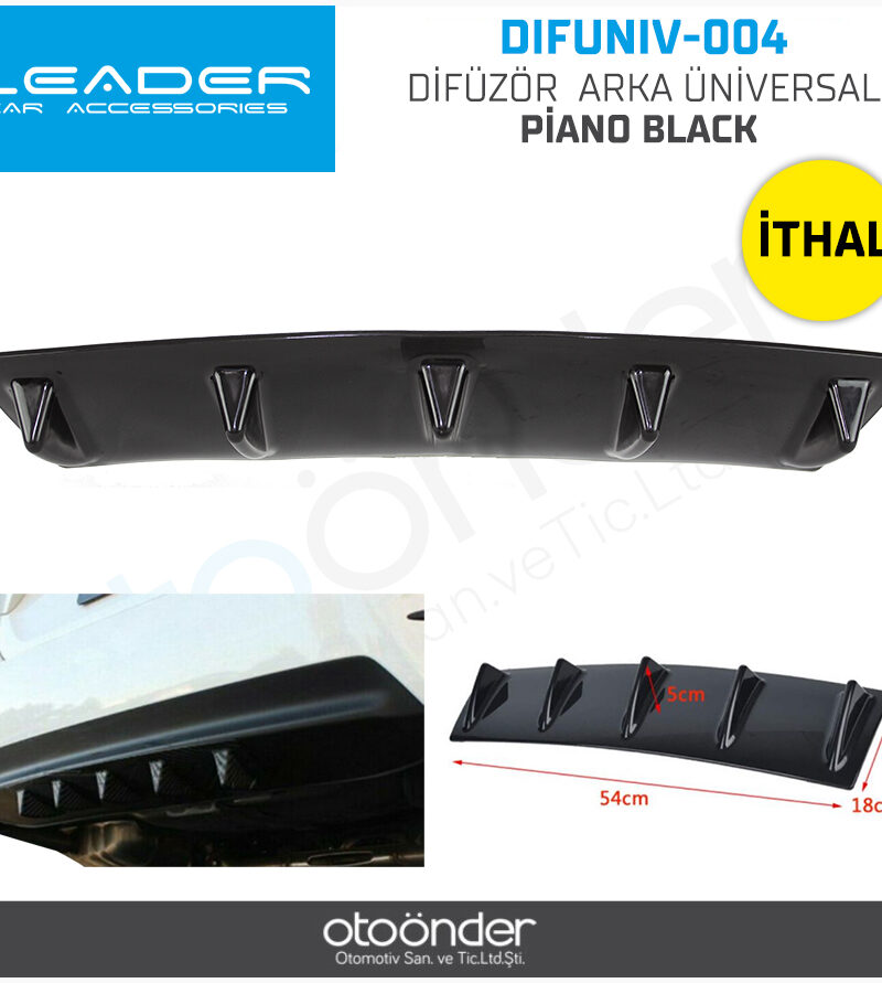Difüzör Arka Üniversal Piano Black İthal