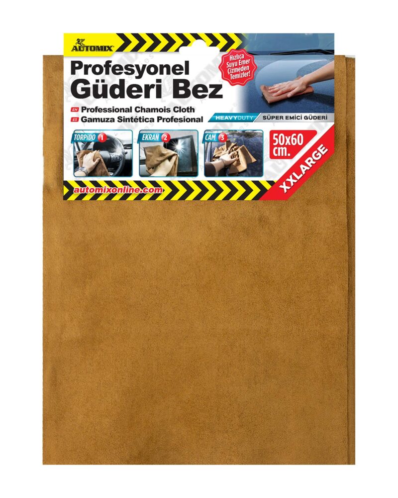 Automix Profesyonel Güderi Bez - Cam-Ekran Temizleme Bezi / İz Bırakmaz 50x60