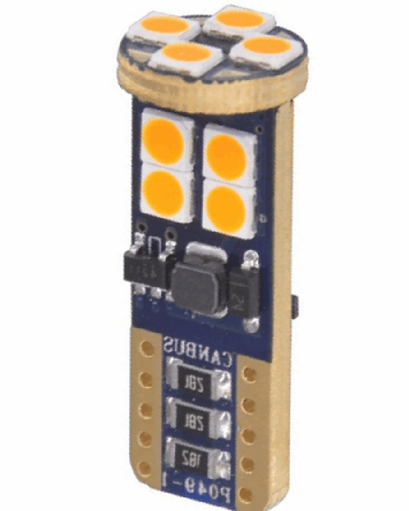 T10 Dipsiz Canbuslu Park Ampulü 12 Ledli Turuncu