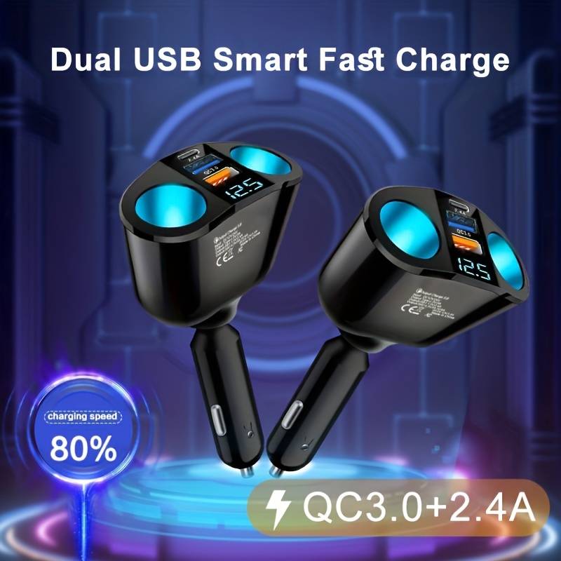 Hızlı QC3.0 Şarj Cihazı Çok Fonksiyonlu Çift USB Mobil Telefon PD Şarj