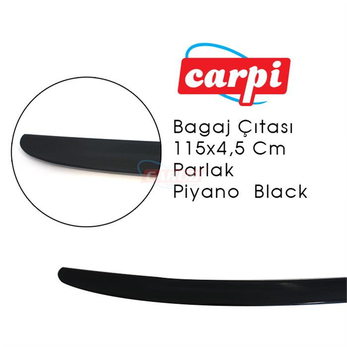 125X4.5 cm Ergonomik Bıyık Bagaj Çıtası Spoiler SİYAH