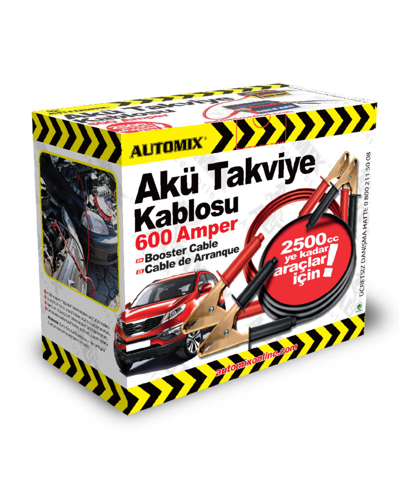 AUTOMİX Akü Takviye Kablosu 600 Amper