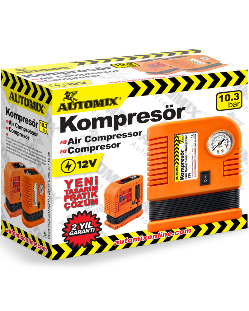 AUTOMİX 300 PSI TURUNCU KOMPRESÖR 10,3 BAR / 12V