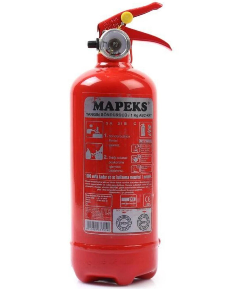 Mapeks 1 KG Yangın Söndürücü Oto Muayene Uyumlu Araç Yangın Tüpü