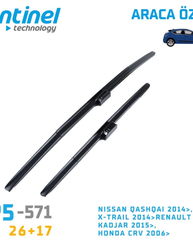 Sentinel ÖN Silecek Takım / NISSAN QASHQAI 2014, X-TRAIL 2014RENAULT KADJAR 2015, HONDA CRV 2006 / 650mm 430mm