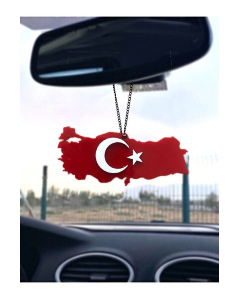 Ayna Süsü TÜRK Bayrak Pleksi / 11,5 Cm