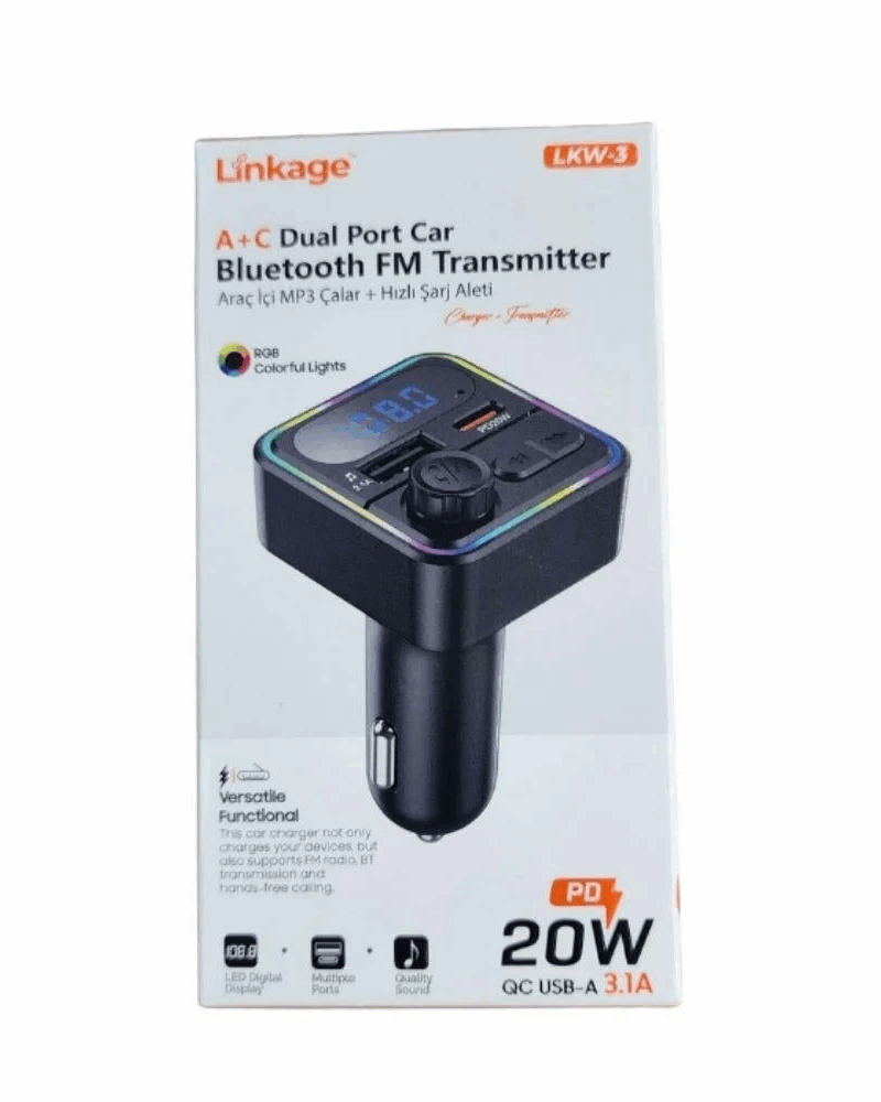 Linkage Araba Şarj Cihazı, Kablosuz FM Verici, 2 USB Portu Transmitter
